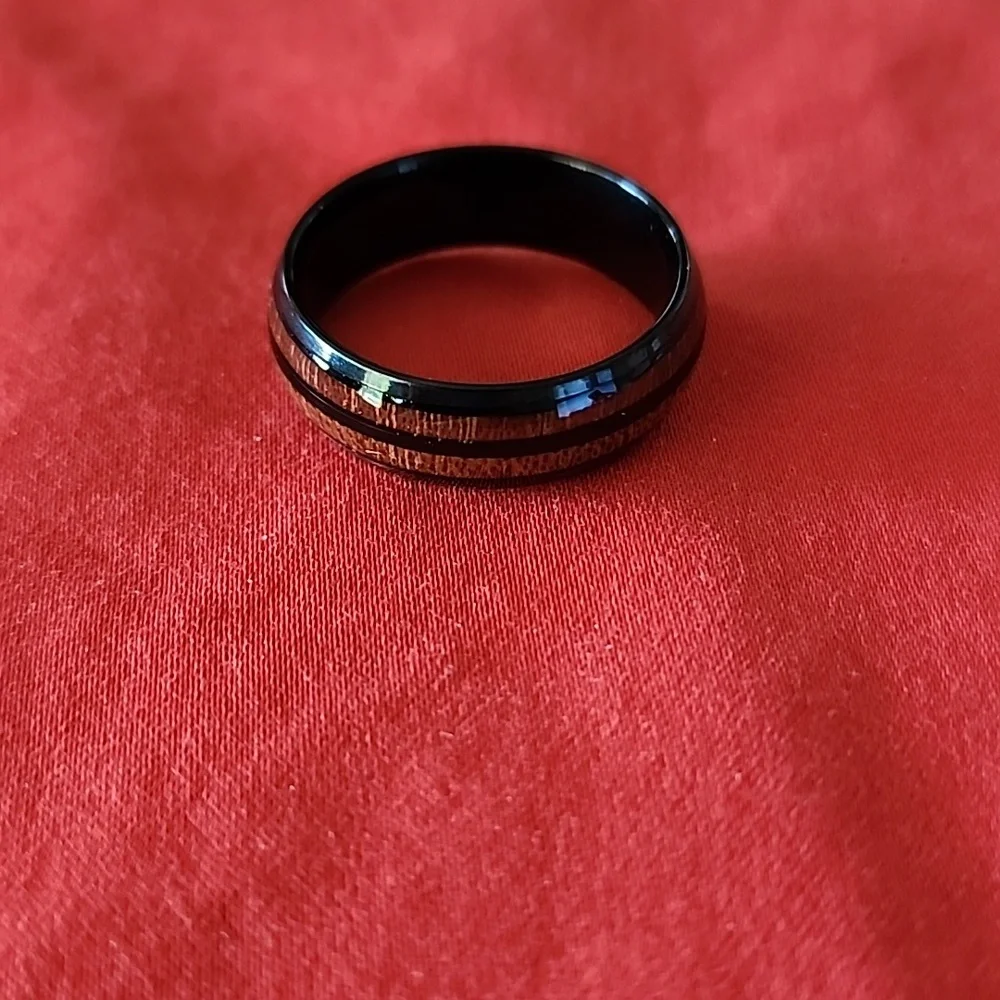 Men's WoodTone & Black Ring